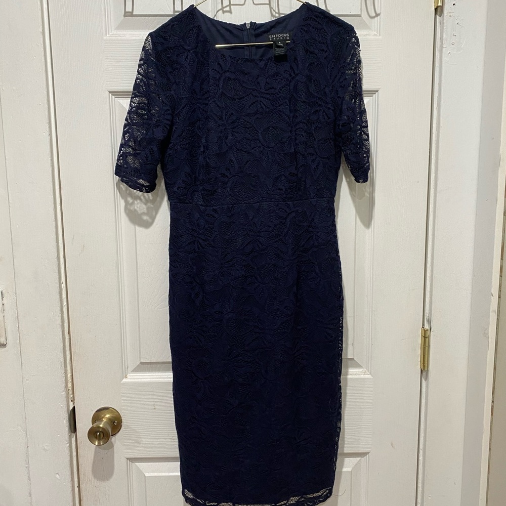 Lace Navy Blue Dress
